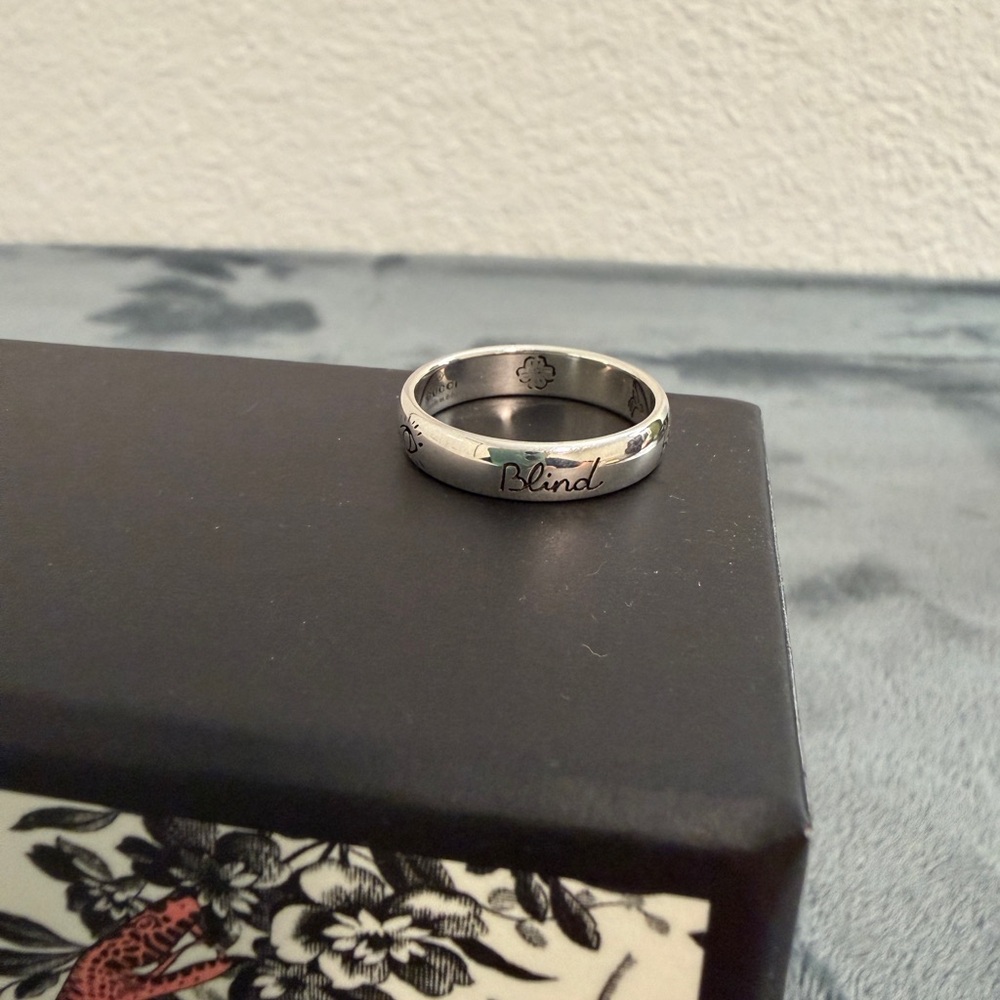Brand New Gucci Blind for Love Sterling Silver 925 Ring Size 23 (US 10.25) - Picture 9 of 12